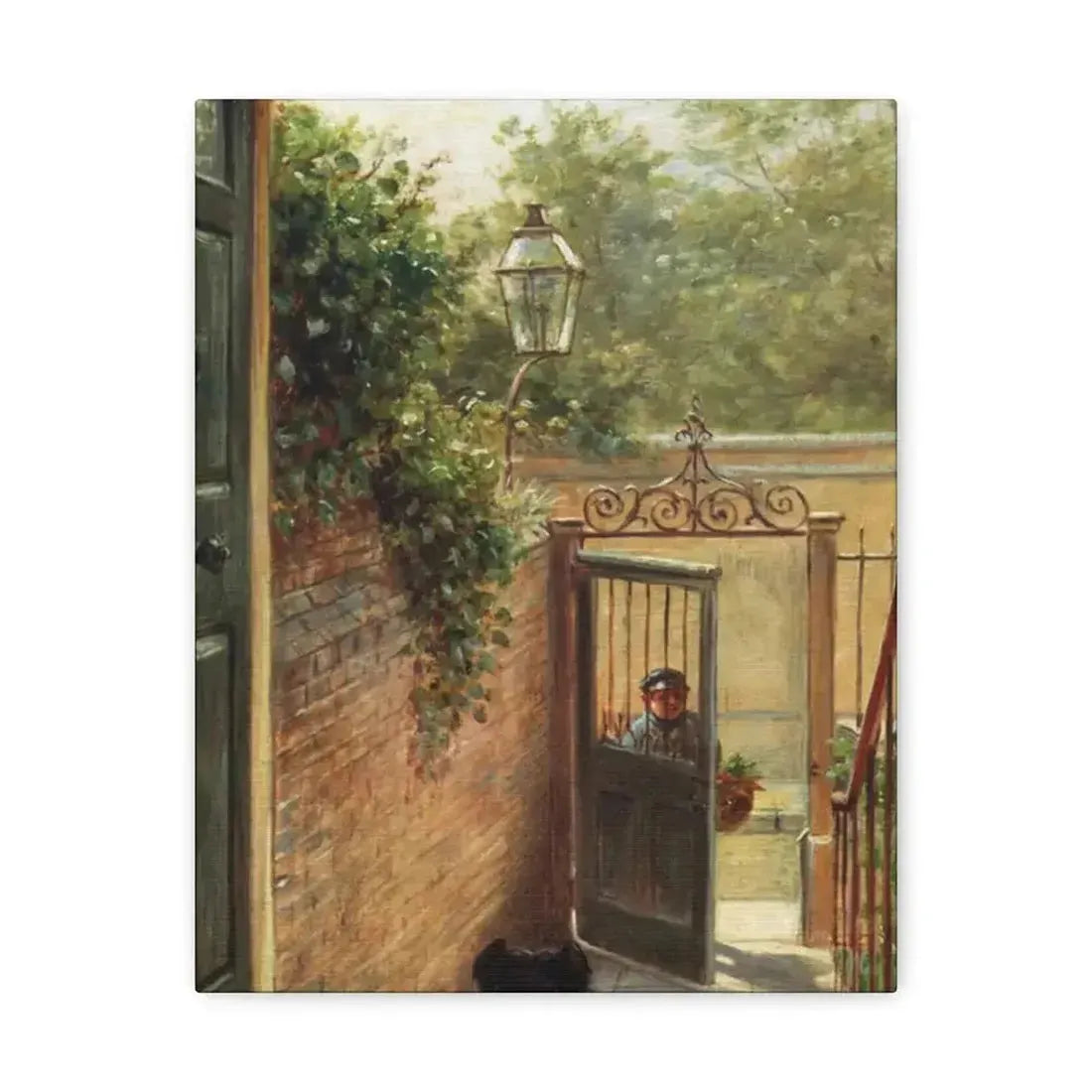 Edward Lamson Henry (1841-1919) A Philadelphia Doorway - Canvas Wall Art - The Sticker Space