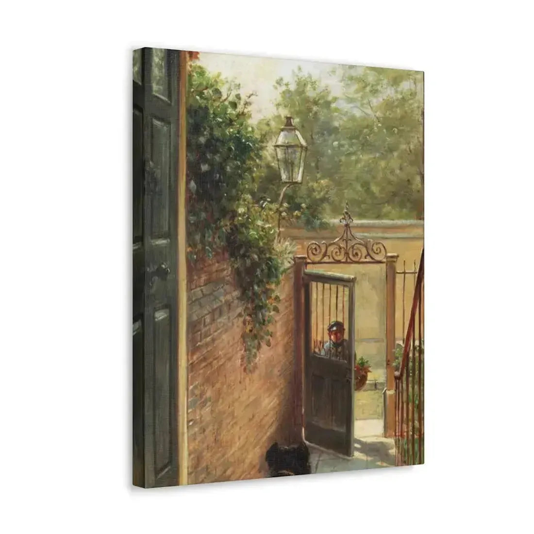 Edward Lamson Henry (1841-1919) A Philadelphia Doorway - Canvas Wall Art - The Sticker Space