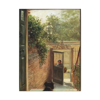 Edward Lamson Henry (1841-1919) A Philadelphia Doorway - Canvas Wall Art - The Sticker Space