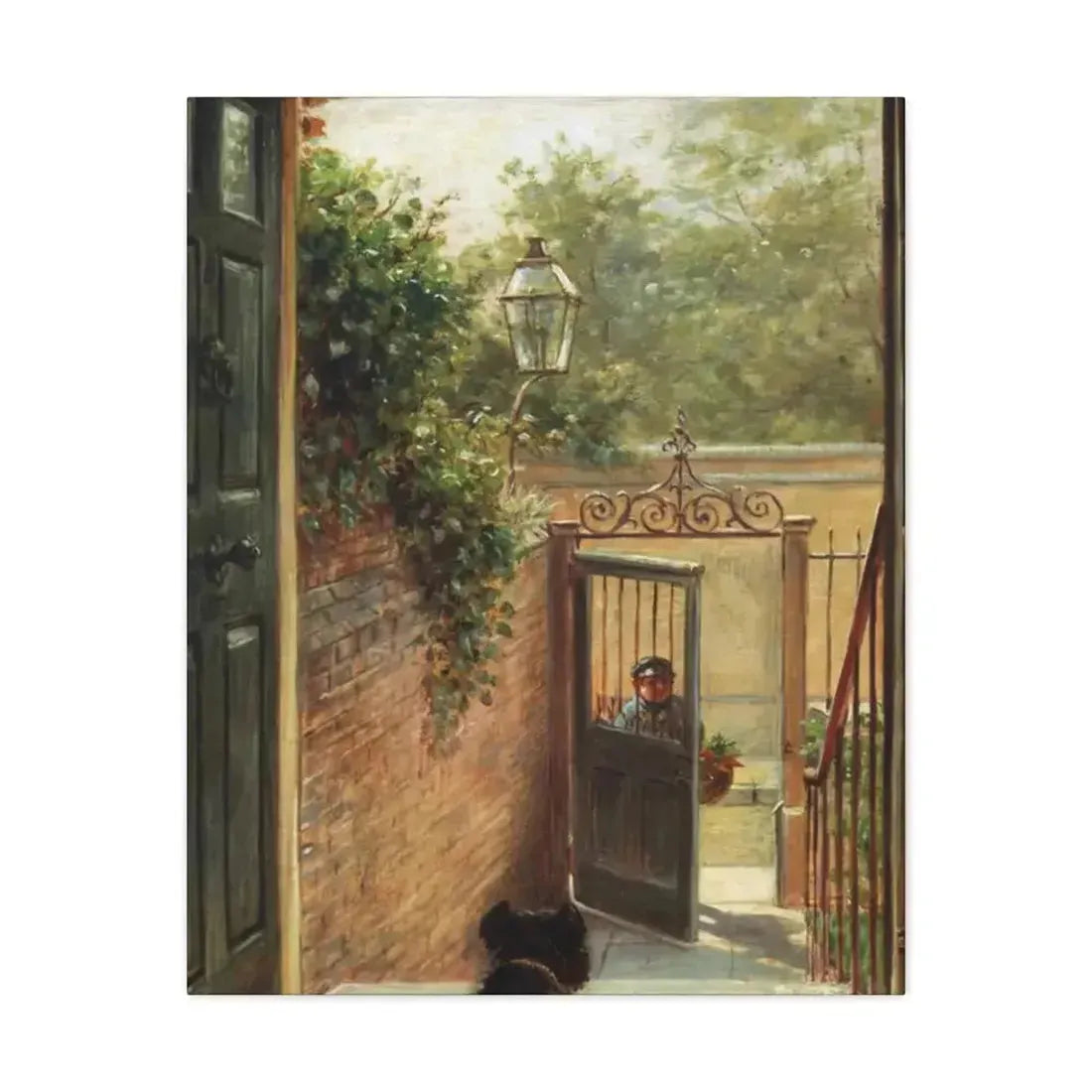 Edward Lamson Henry (1841-1919) A Philadelphia Doorway - Canvas Wall Art - The Sticker Space
