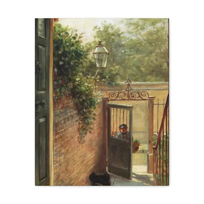 Edward Lamson Henry (1841-1919) A Philadelphia Doorway - Canvas Wall Art - The Sticker Space
