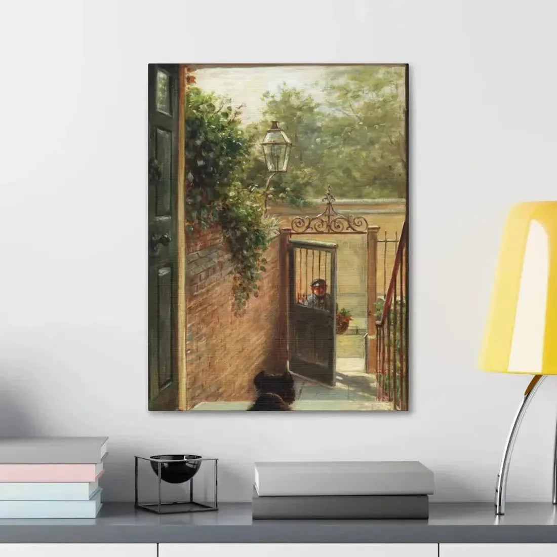 Edward Lamson Henry (1841-1919) A Philadelphia Doorway - Canvas Wall Art - The Sticker Space