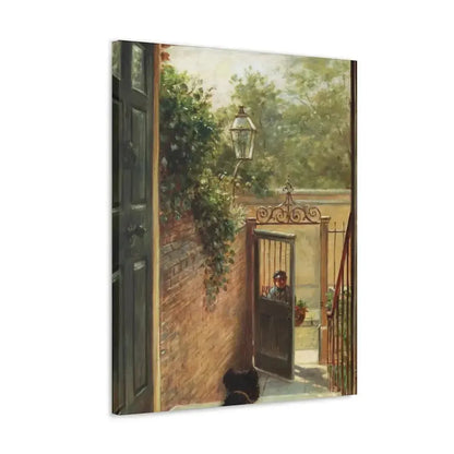 Edward Lamson Henry (1841-1919) A Philadelphia Doorway - Canvas Wall Art - The Sticker Space