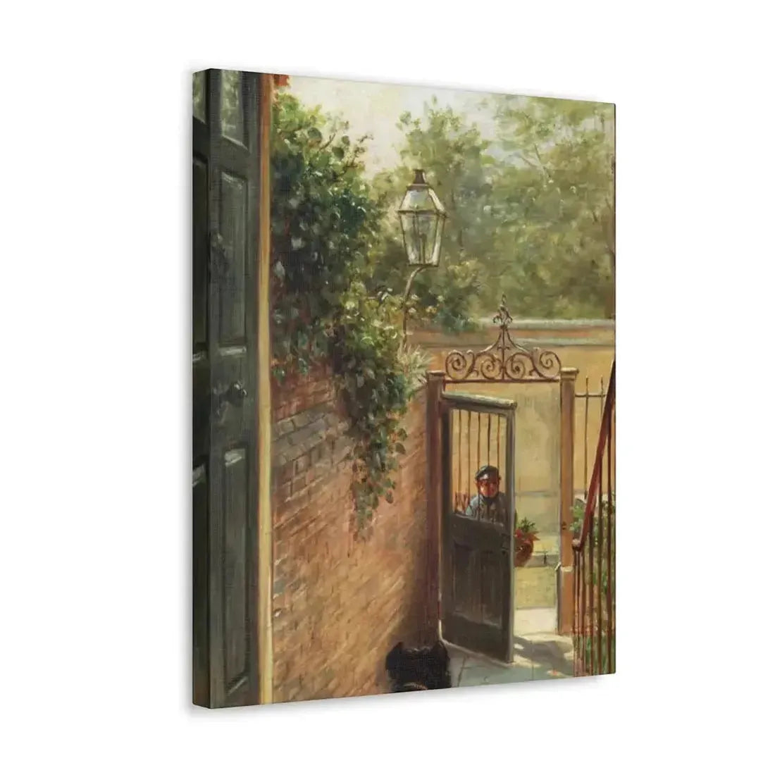 Edward Lamson Henry (1841-1919) A Philadelphia Doorway - Canvas Wall Art - The Sticker Space