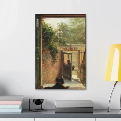 Edward Lamson Henry (1841-1919) A Philadelphia Doorway - Canvas Wall Art - The Sticker Space