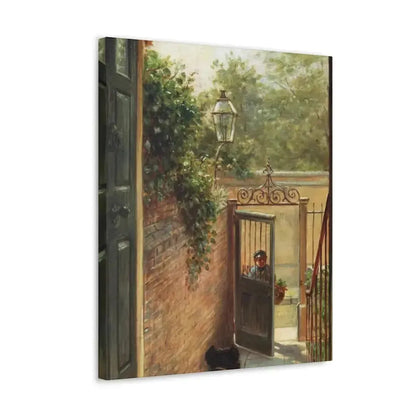Edward Lamson Henry (1841-1919) A Philadelphia Doorway - Canvas Wall Art - The Sticker Space