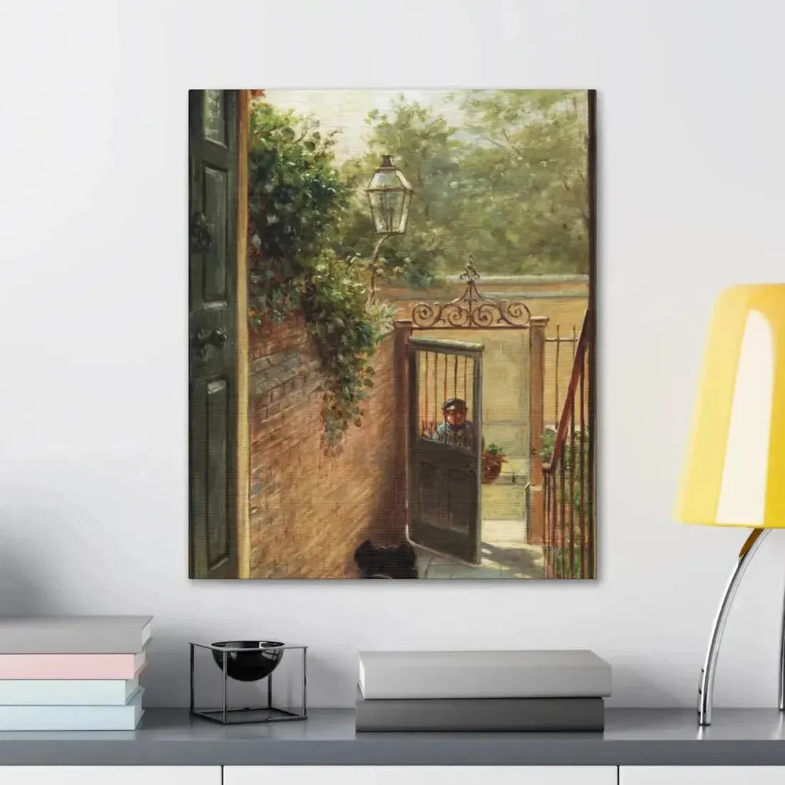 Edward Lamson Henry (1841-1919) A Philadelphia Doorway - Canvas Wall Art - The Sticker Space