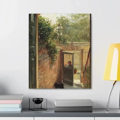 Edward Lamson Henry (1841-1919) A Philadelphia Doorway - Canvas Wall Art - The Sticker Space