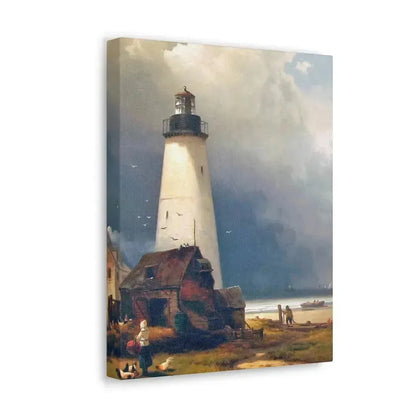 Edward Moran (1829-1901) Sandy Hook Lighthouse 1876 - Canvas Wall Art - The Sticker Space