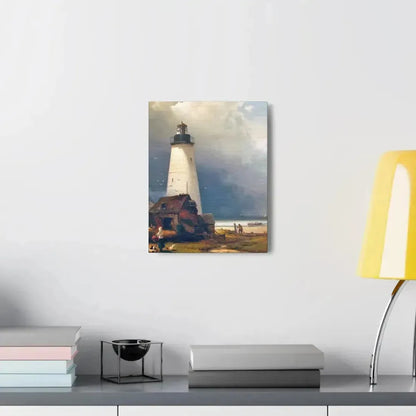 Edward Moran (1829-1901) Sandy Hook Lighthouse 1876 - Canvas Wall Art - The Sticker Space