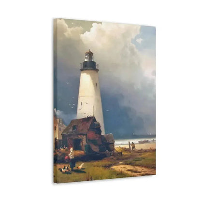 Edward Moran (1829-1901) Sandy Hook Lighthouse 1876 - Canvas Wall Art - The Sticker Space