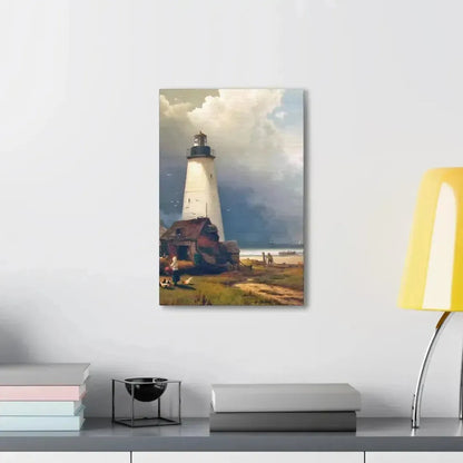 Edward Moran (1829-1901) Sandy Hook Lighthouse 1876 - Canvas Wall Art - The Sticker Space