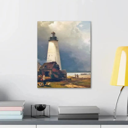 Edward Moran (1829-1901) Sandy Hook Lighthouse 1876 - Canvas Wall Art - The Sticker Space