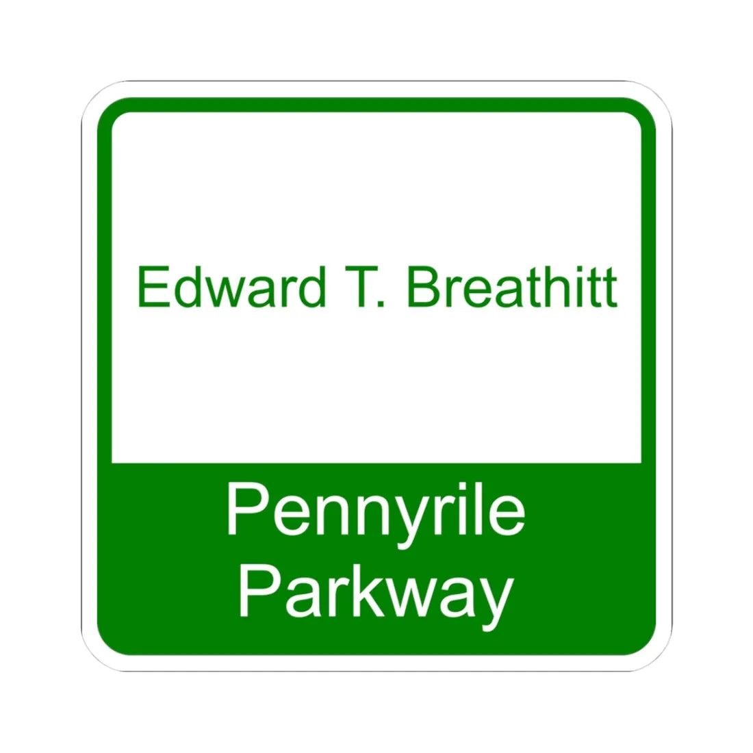 Edward T Breathitt Pennyrile Parkway Shield (Kentucky) (Road Sign) STICKER Vinyl Kiss-Cut Decal 3 Inch White - The Sticker Space