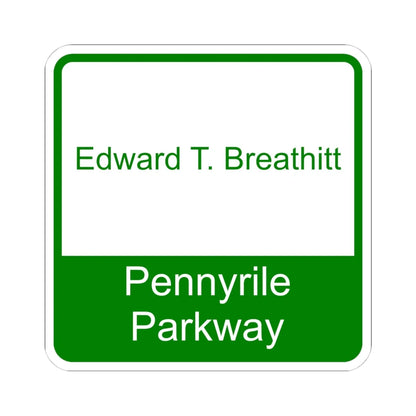 Edward T Breathitt Pennyrile Parkway Shield (Kentucky) (Road Sign) STICKER Vinyl Kiss-Cut Decal 4 Inch White - The Sticker Space