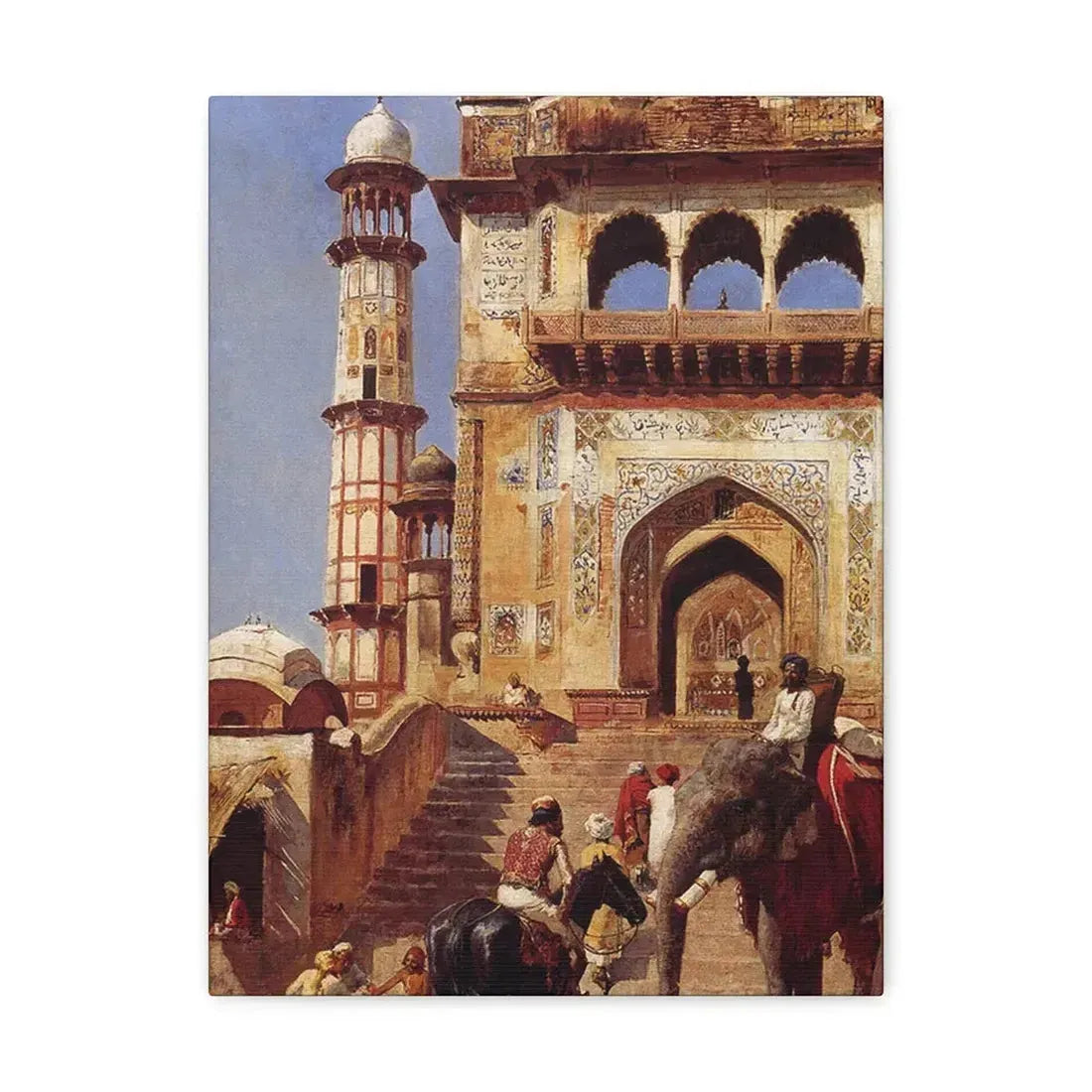 Edwin Lord Weeks (1849-1903) Before A Mosque 1883 - Canvas Wall Art 12″ x 16″ 1.25" - The Sticker Space