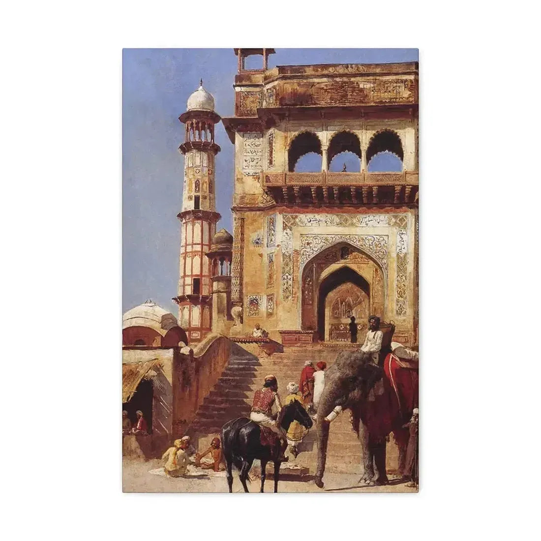 Edwin Lord Weeks (1849-1903) Before A Mosque 1883 - Canvas Wall Art 16″ x 24″ 1.25" - The Sticker Space