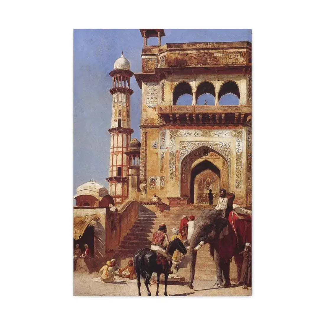 Edwin Lord Weeks (1849-1903) Before A Mosque 1883 - Canvas Wall Art 20″ x 30″ 1.25" - The Sticker Space