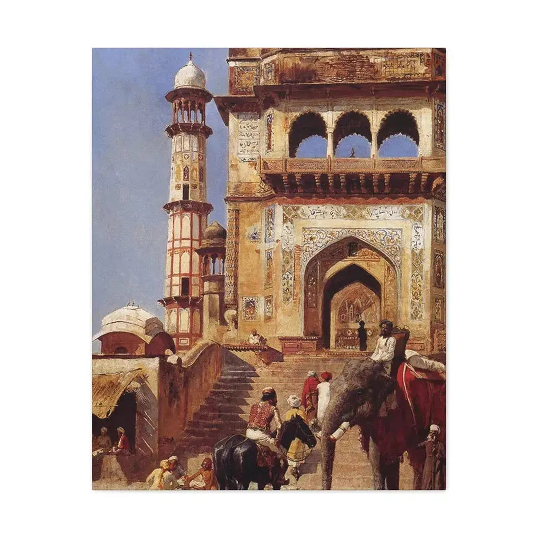 Edwin Lord Weeks (1849-1903) Before A Mosque 1883 - Canvas Wall Art 24″ x 30″ 1.25" - The Sticker Space