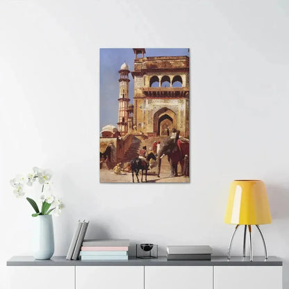 Edwin Lord Weeks (1849-1903) Before A Mosque 1883 - Canvas Wall Art - The Sticker Space