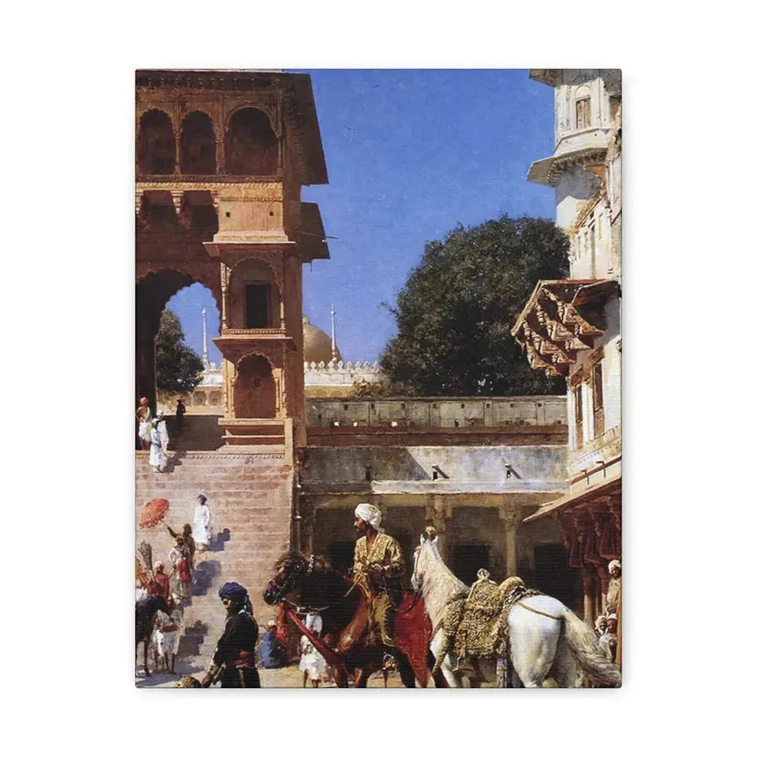 Edwin Lord Weeks (1849-1903) Departure For The Hunt - Canvas Wall Art 11″ x 14″ 1.25" - The Sticker Space