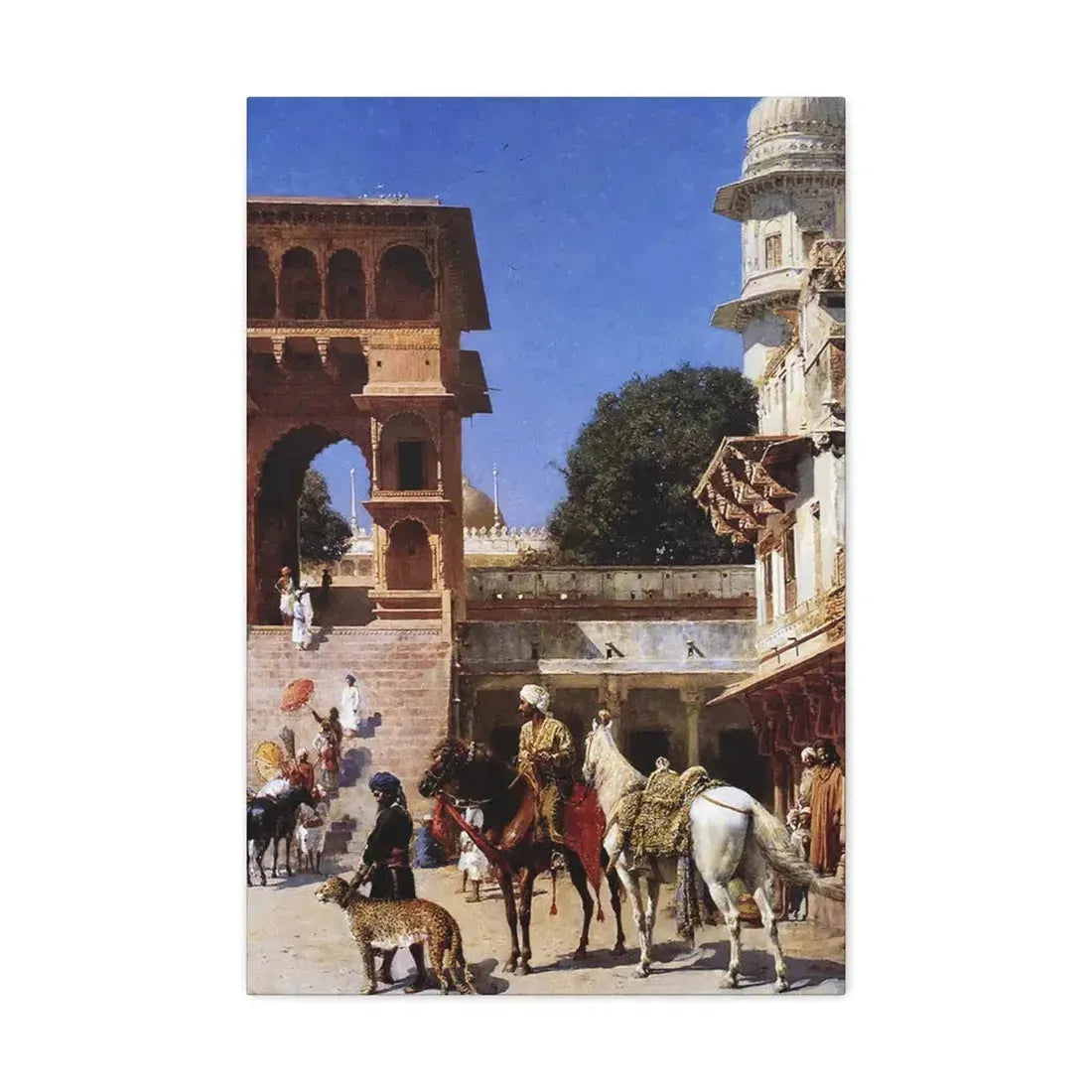 Edwin Lord Weeks (1849-1903) Departure For The Hunt - Canvas Wall Art 20″ x 30″ 1.25" - The Sticker Space