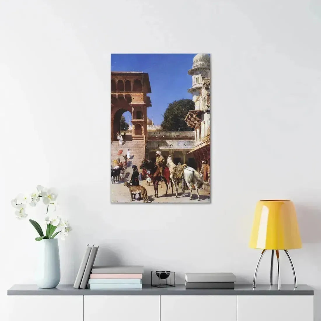 Edwin Lord Weeks (1849-1903) Departure For The Hunt - Canvas Wall Art - The Sticker Space