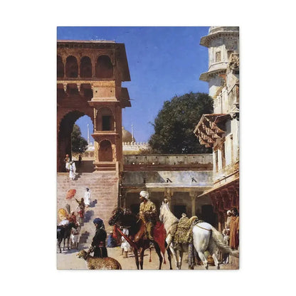 Edwin Lord Weeks (1849-1903) Departure For The Hunt - Canvas Wall Art - The Sticker Space