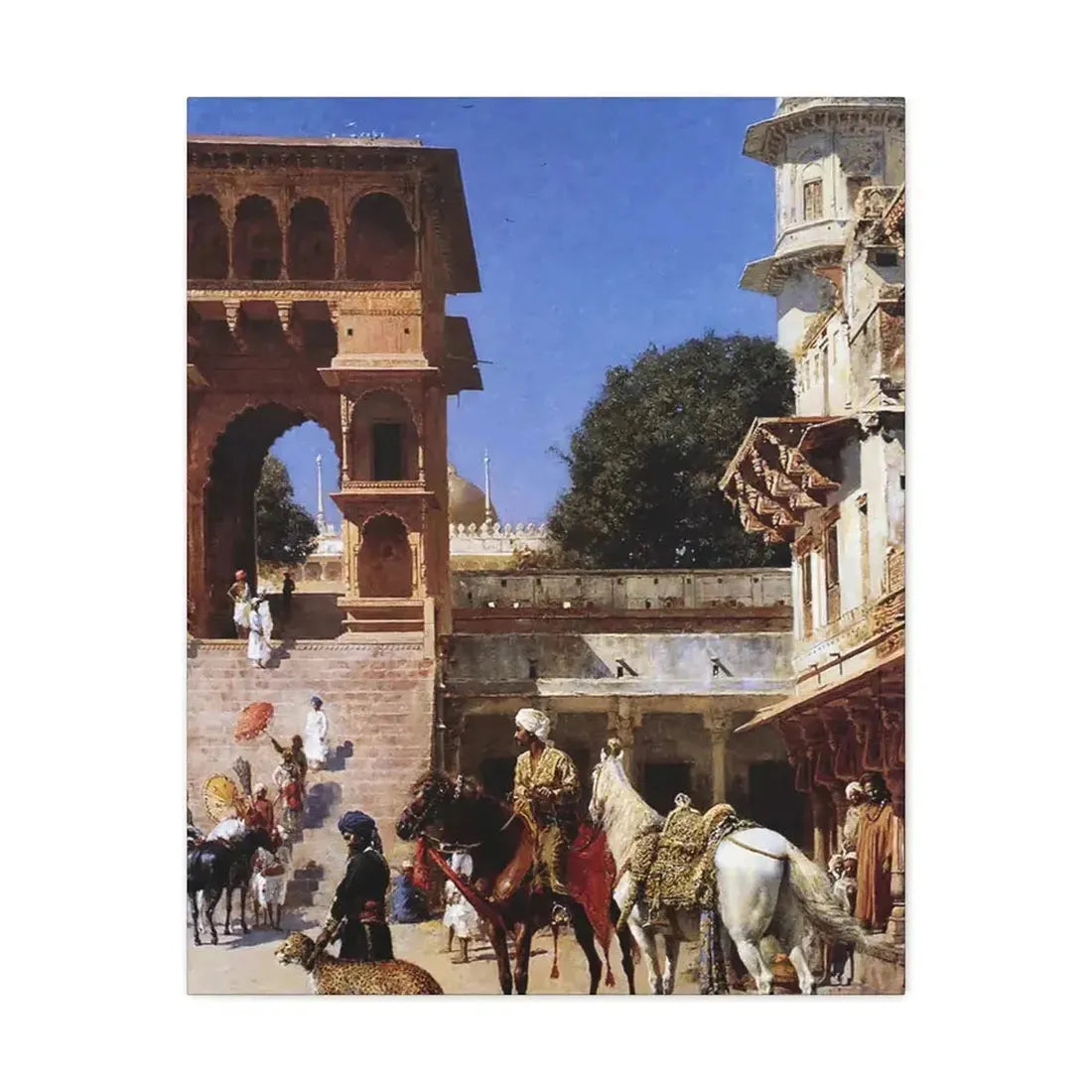 Edwin Lord Weeks (1849-1903) Departure For The Hunt - Canvas Wall Art - The Sticker Space