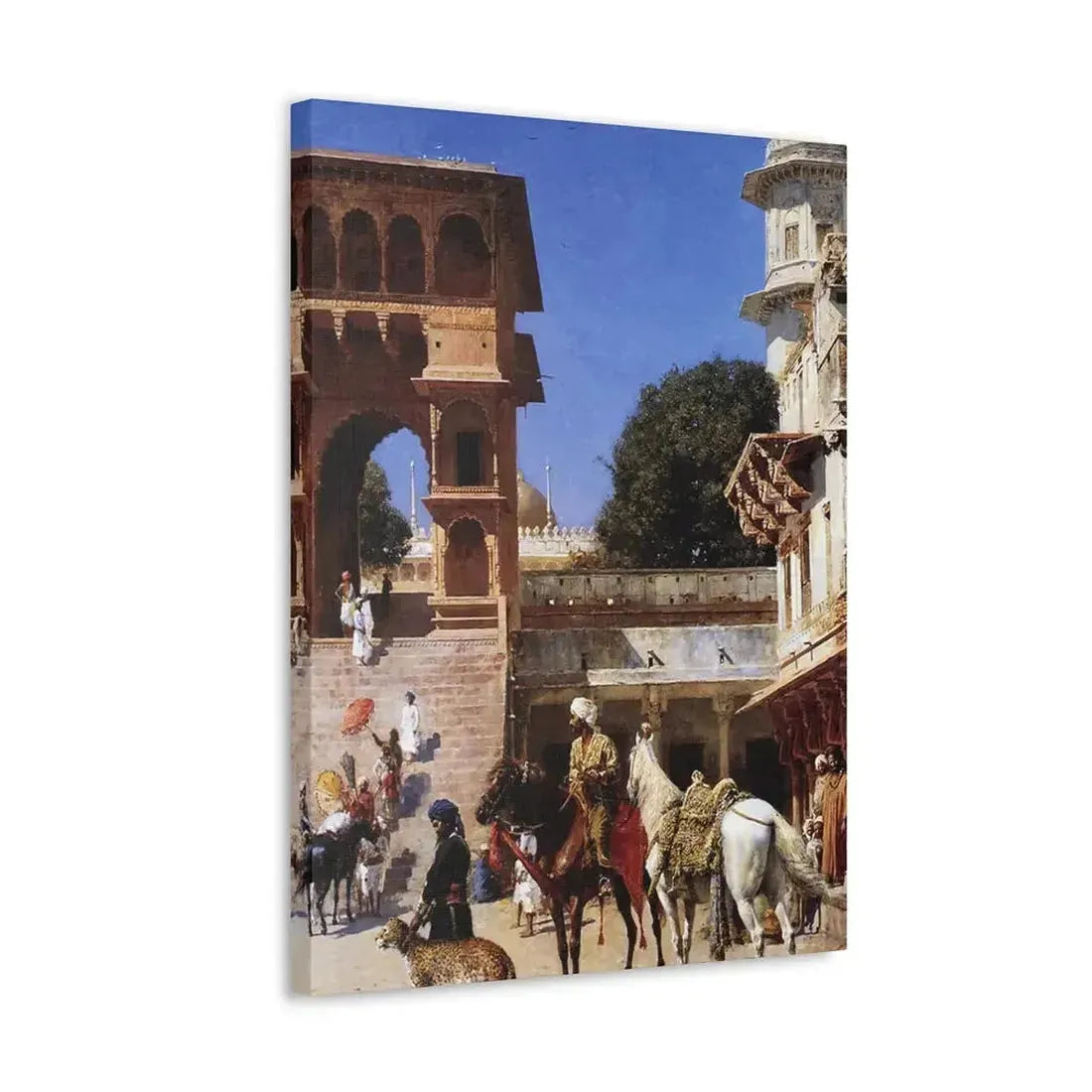 Edwin Lord Weeks (1849-1903) Departure For The Hunt - Canvas Wall Art - The Sticker Space