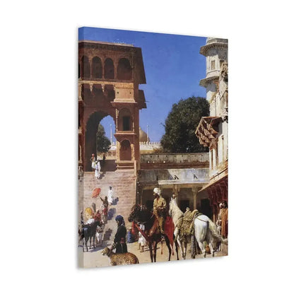 Edwin Lord Weeks (1849-1903) Departure For The Hunt - Canvas Wall Art - The Sticker Space