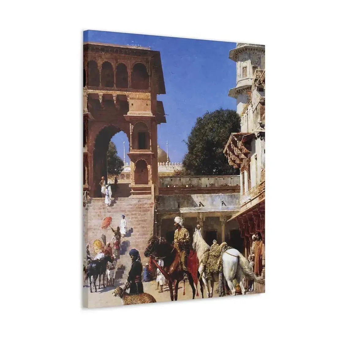 Edwin Lord Weeks (1849-1903) Departure For The Hunt - Canvas Wall Art - The Sticker Space