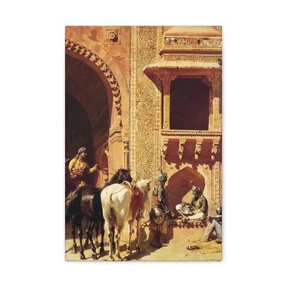 Edwin Lord Weeks (1849-1903) Gate Of The Fortress At Agra, India - Canvas Wall Art 12" x 18" 1.25" - The Sticker Space