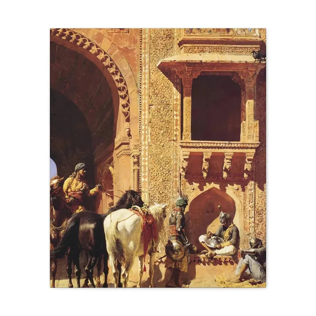 Edwin Lord Weeks (1849-1903) Gate Of The Fortress At Agra, India - Canvas Wall Art 20″ x 24″ 1.25" - The Sticker Space