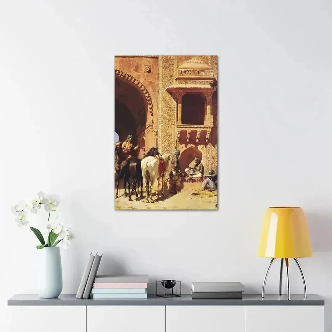 Edwin Lord Weeks (1849-1903) Gate Of The Fortress At Agra, India - Canvas Wall Art - The Sticker Space