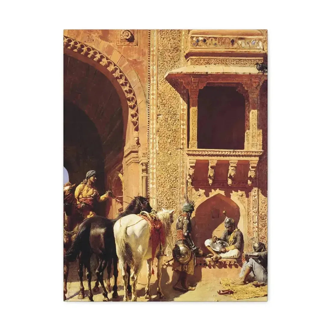 Edwin Lord Weeks (1849-1903) Gate Of The Fortress At Agra, India - Canvas Wall Art - The Sticker Space
