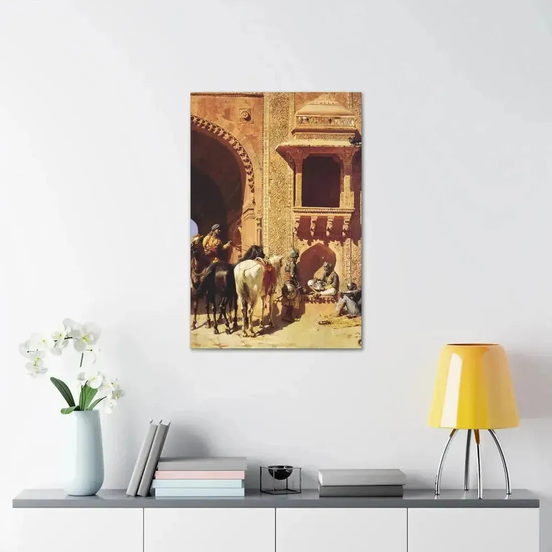 Edwin Lord Weeks (1849-1903) Gate Of The Fortress At Agra, India - Canvas Wall Art - The Sticker Space