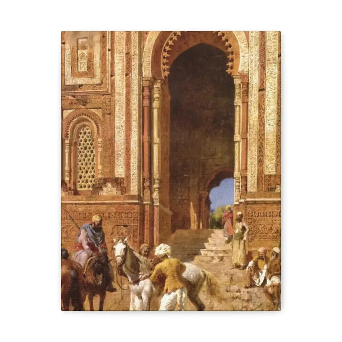 Edwin Lord Weeks (1849-1903) Gateway of Alah-Ou-Din, Old Delhi - Canvas Wall Art 11″ x 14″ 1.25" - The Sticker Space