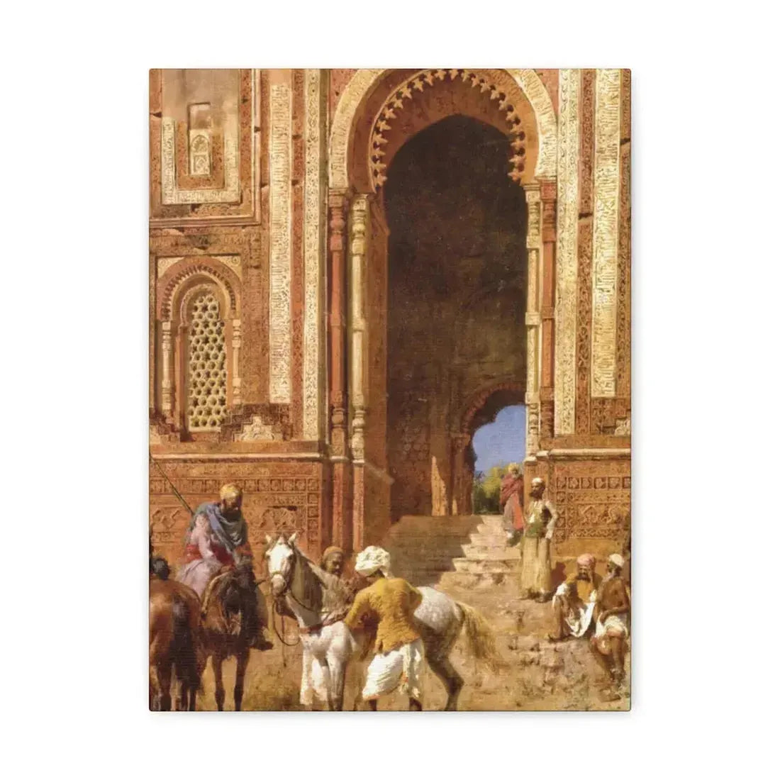 Edwin Lord Weeks (1849-1903) Gateway of Alah-Ou-Din, Old Delhi - Canvas Wall Art 12″ x 16″ 1.25" - The Sticker Space