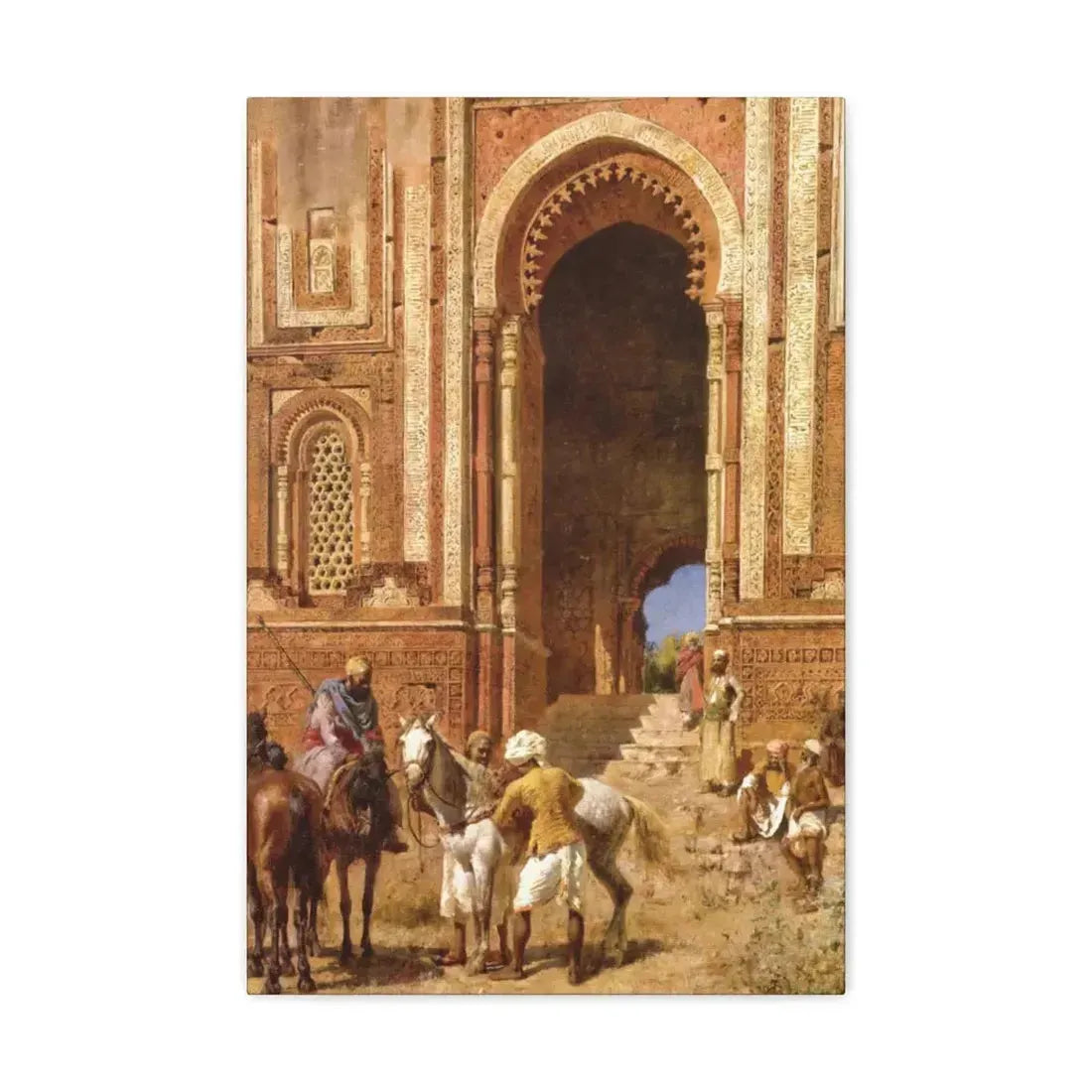 Edwin Lord Weeks (1849-1903) Gateway of Alah-Ou-Din, Old Delhi - Canvas Wall Art 16″ x 24″ 1.25" - The Sticker Space