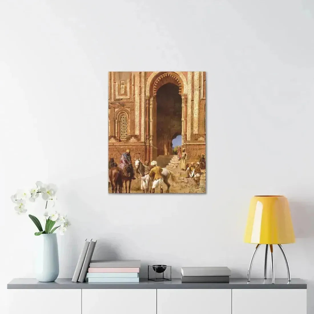 Edwin Lord Weeks (1849-1903) Gateway of Alah-Ou-Din, Old Delhi - Canvas Wall Art - The Sticker Space