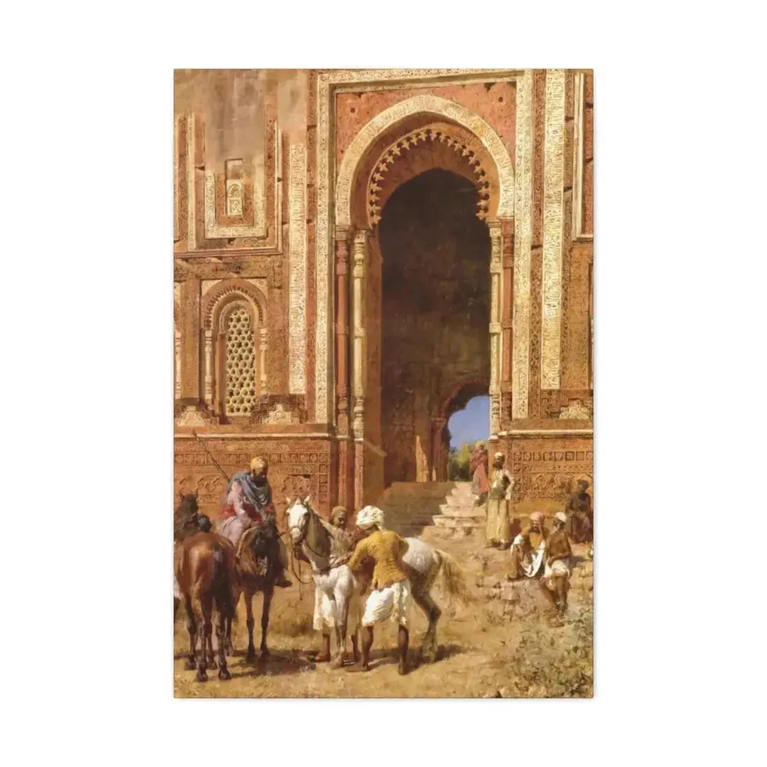 Edwin Lord Weeks (1849-1903) Gateway of Alah-Ou-Din, Old Delhi - Canvas Wall Art - The Sticker Space