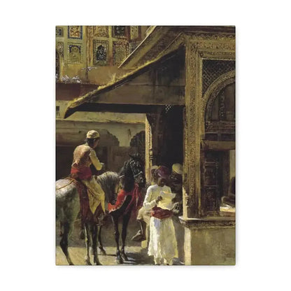 Edwin Lord Weeks (1849-1903) Hindu Merchants - Canvas Wall Art 12″ x 16″ 1.25" - The Sticker Space