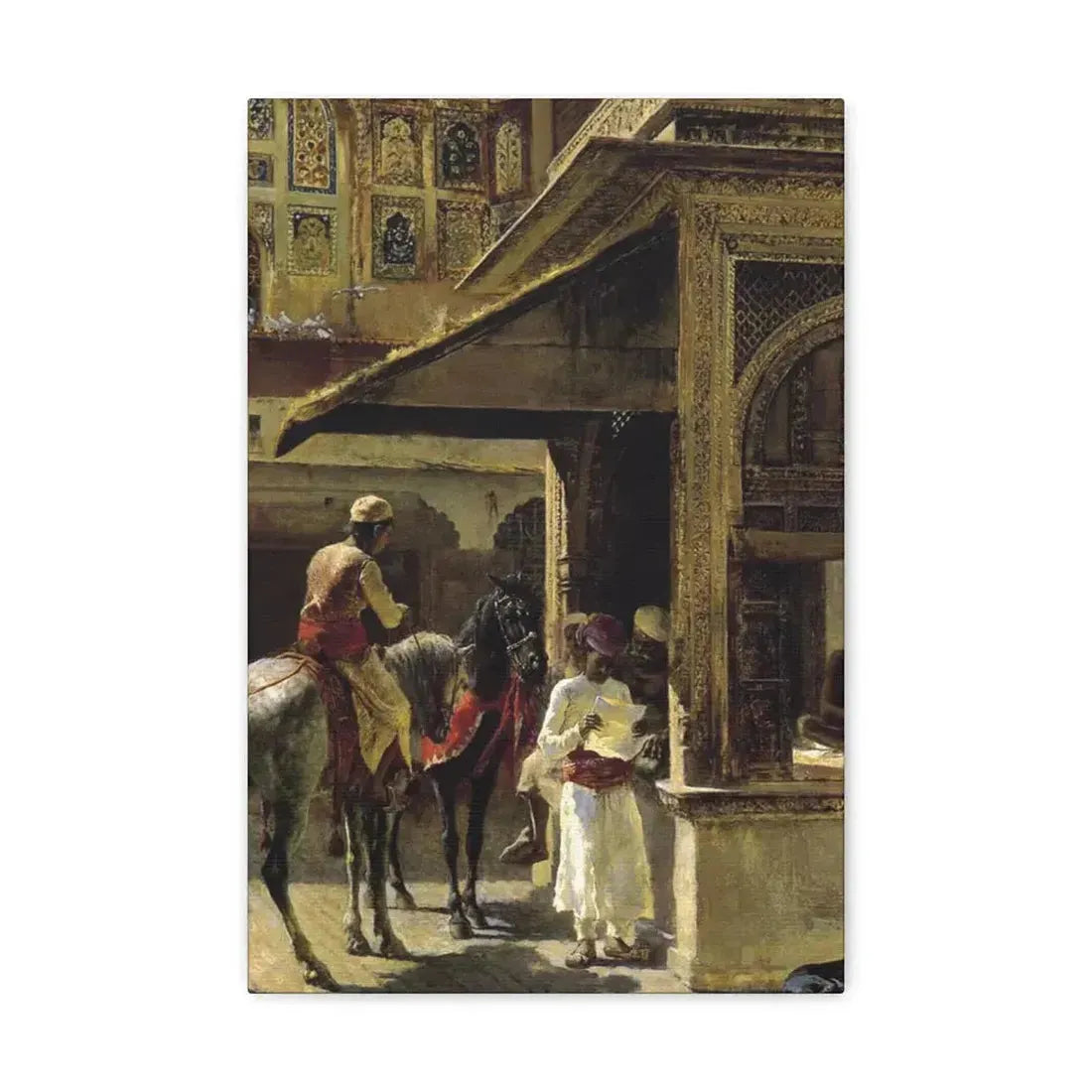 Edwin Lord Weeks (1849-1903) Hindu Merchants - Canvas Wall Art 12" x 18" 1.25" - The Sticker Space