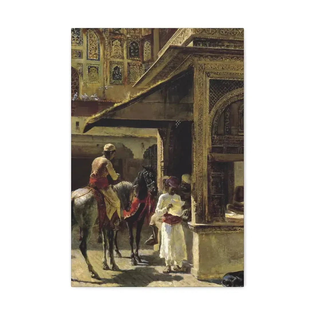 Edwin Lord Weeks (1849-1903) Hindu Merchants - Canvas Wall Art 16″ x 24″ 1.25" - The Sticker Space