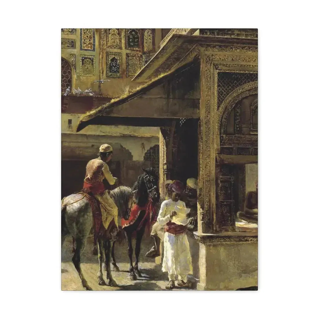 Edwin Lord Weeks (1849-1903) Hindu Merchants - Canvas Wall Art 18″ x 24″ 1.25" - The Sticker Space