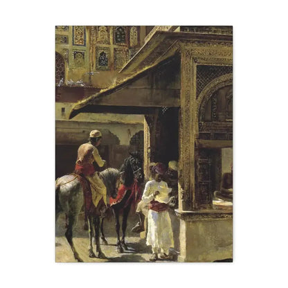 Edwin Lord Weeks (1849-1903) Hindu Merchants - Canvas Wall Art 18″ x 24″ 1.25" - The Sticker Space