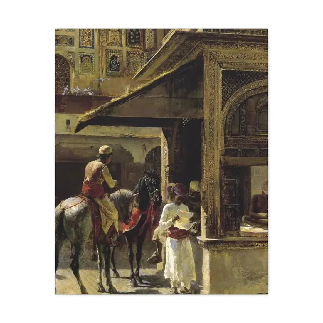 Edwin Lord Weeks (1849-1903) Hindu Merchants - Canvas Wall Art 24″ x 30″ 1.25" - The Sticker Space