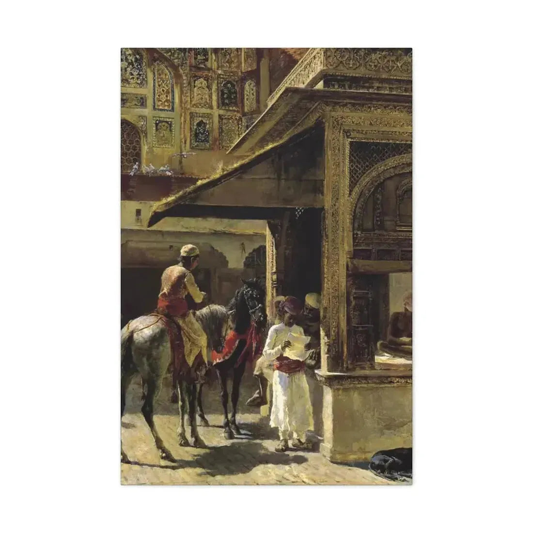 Edwin Lord Weeks (1849-1903) Hindu Merchants - Canvas Wall Art - The Sticker Space