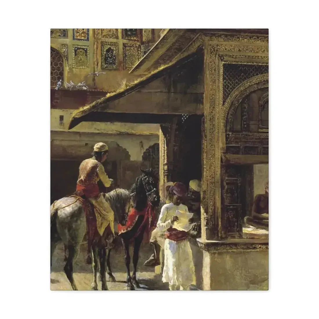 Edwin Lord Weeks (1849-1903) Hindu Merchants - Canvas Wall Art - The Sticker Space